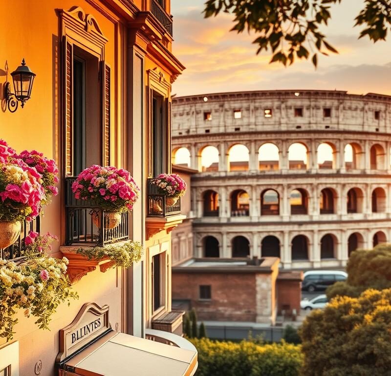 Romantic boutique hotels in Rome with Colosseum views