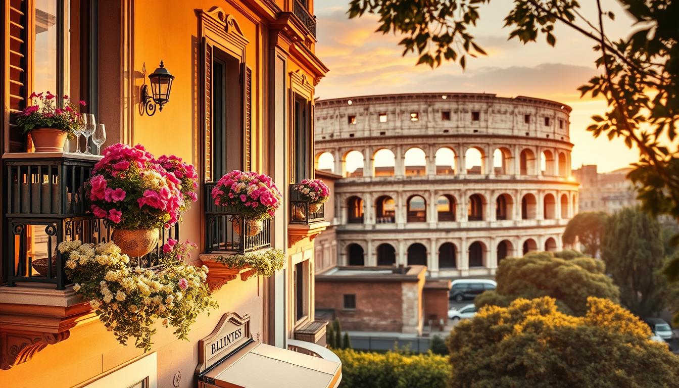 Romantic boutique hotels in Rome with Colosseum views