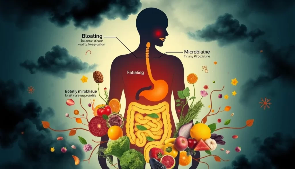 Gut Health Symptoms Illustration