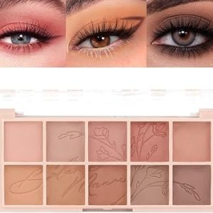 Taupe Eyeshadow Palette - 10 Colors Nude for Travel