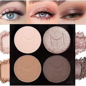 Bright Nude Gold Eye Palette 12 Shades, Matte & Shimmer, Long Lasting