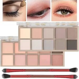 Beauty EyeShadow 10-Palette Sold w/Brushes--- Sulily High-Pigment Matte Shimmer, Long-Lasting