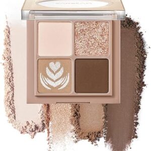 Nude Neutral Matte Eye Palette with Glitter Glow- Travel Perfect