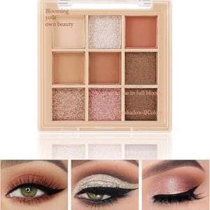 Boobeen Nude Eyeshadow Palette: Creamy, Long-Lasting Matte & Shimmer Neutral Eyes