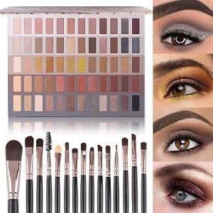 Naked Eyeshadow Palette with Brushes, Hearty makeup set - 60 shades, Detailed Warm Smoky Finish - Just $69.99
