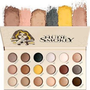 Nude Brown Matte & Shimmer Eyeshadow Palette 18 Shade Natural Soft Look High Pigment,Waterproof,Elegant Eyes Makeup,Blendable,Long Lasting