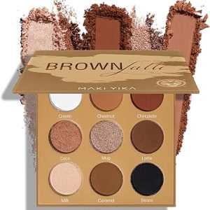 Bare Brown Eyeshadow Palette 9 Shades - Long-Lasting Nude Eye Makeup